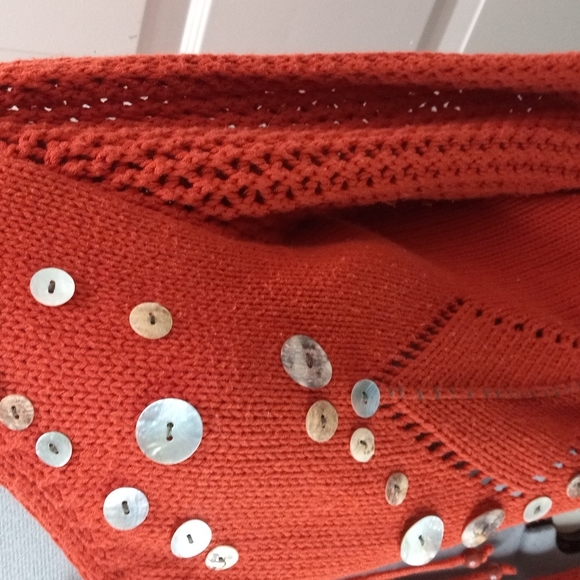 Peck & Peck Collection Embellished Tie Front Crocheted Blazer Size L/M - Picture 3 of 7